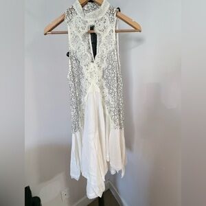Free People Ivory Lace Backless Dress